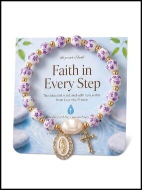 Holy Water Bracelet Women Religious Christian Faith Jewelry Prayer Beads Stretch